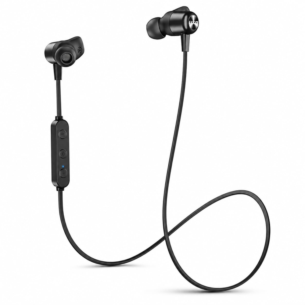 Беспроводные Bluetooth-наушники UXD с микрофоном CVC 8.0, Hi-Fi звук, IPX7, до 20 часов работы, магнитные, черные Киев - изображение 2