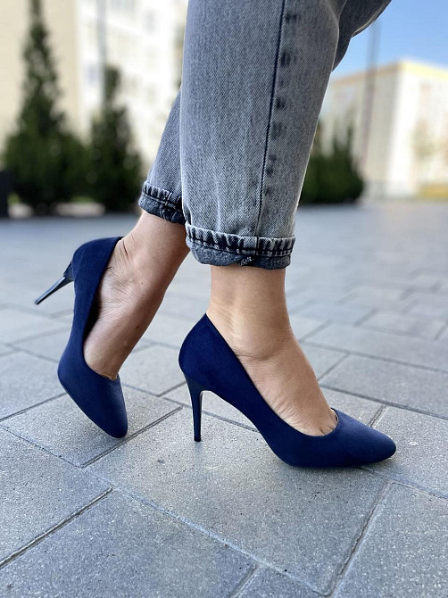 Comer Туфлі жіночі COMER темно-сині еко-замша висота каблука 8.5см (AH-8 1963) Коломыя - изображение 7
