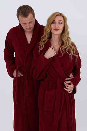 Мужской махровый халат Ideal Textile ХL бордовый (56860499) Черновцы