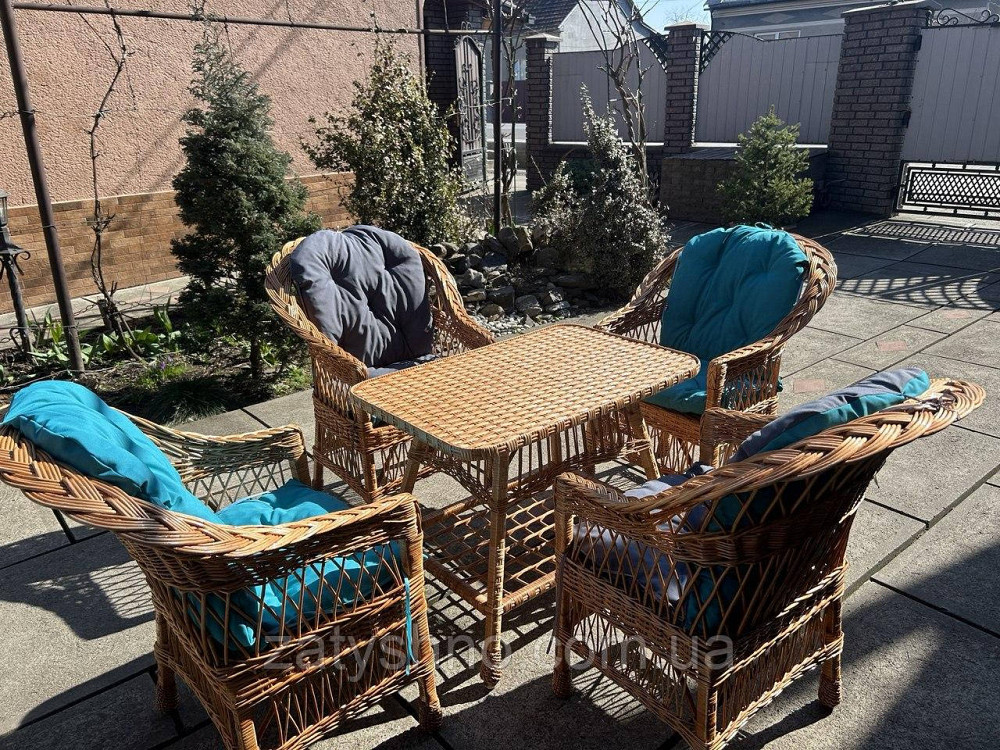 Мебель плетеная с голубыми накидами Киев - изображение 4