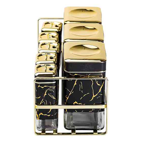 Набір для приправ та спецій на підставці 8 штук з кришками Чорний HP-1364 Київ