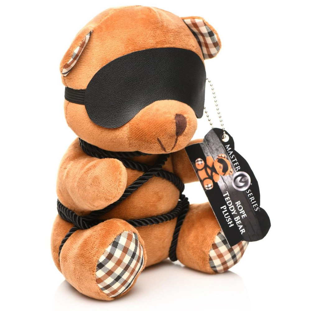 Плюшевий ведмедик ROPE Teddy Bear БДСМ у шкіряній масці та обв’язці, 22x16x12 см Sex Aura Київ - фото 2
