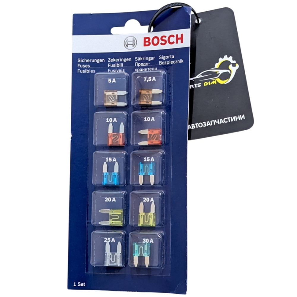 Комплект предохранителей MINI Bosch 5A-30A 10шт Ковель - изображение 1