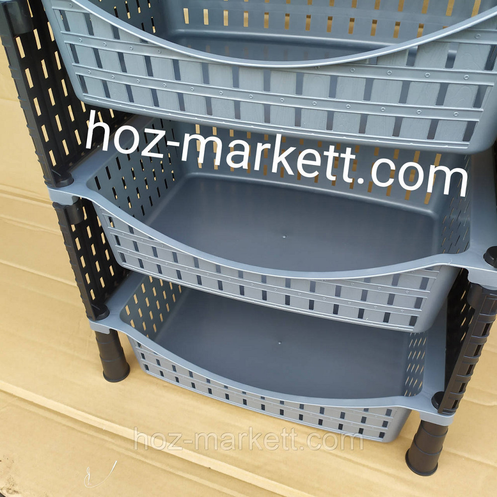 Полиця — етажерка сіра з чорним на чотири яруси Туреччина Харків - фото 8