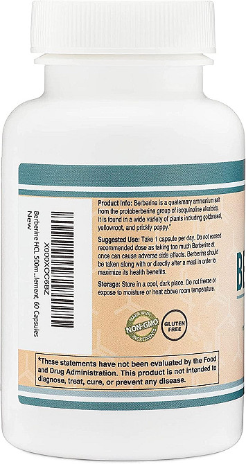 Берберин Double Wood Berberine 500 mg 60 capsules Луцк - изображение 3
