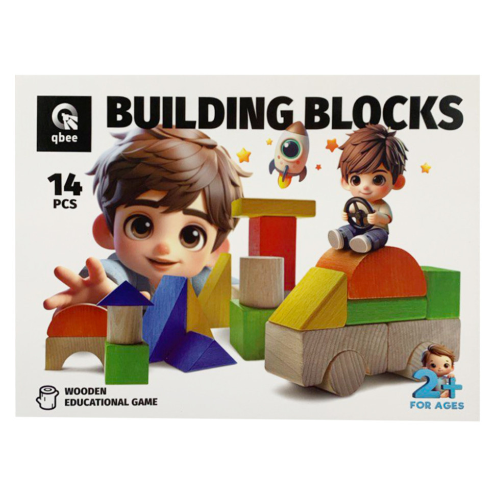 Дитячі дерев'яні будівельні блоки "Місто" QB700-008, 14 елементів Вінниця - фото 1