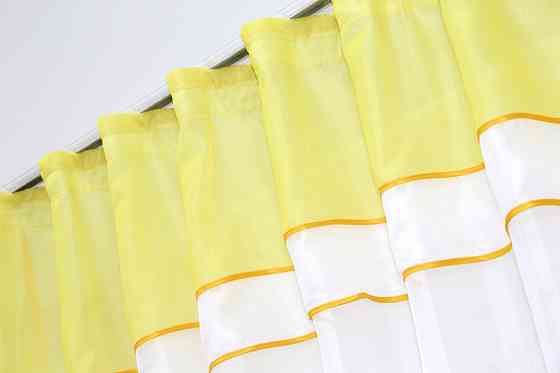 Кухонная гардина VR-Textil № 036к арка белый с желтым 280х170 см (52-0510) Киев