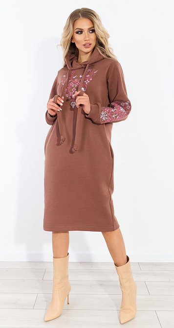 Теплое платье с  вышивкой (46-48) Киев - изображение 2