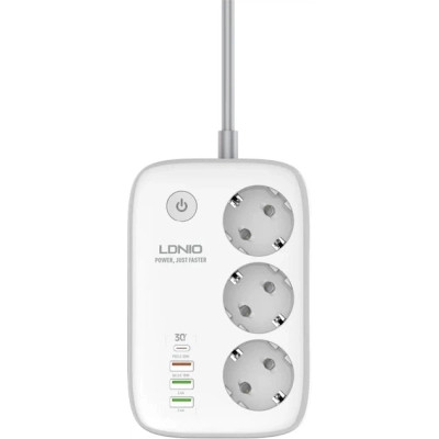 Сетевой фильтр питания LDNIO SEW3452 WiFi 3роз 3USB/1Type-C (SEW3452) Вінниця - фото 1