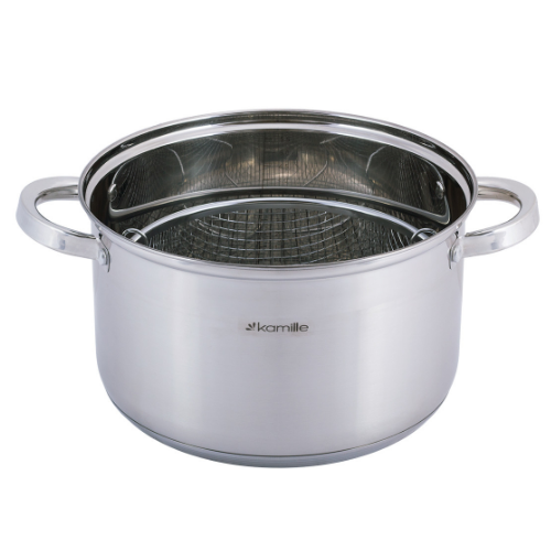 Набір посуду 3 предмети (каструля 6,5л/кришка/вклад-сітка) порожнисті ручки 5625S KAMILLE Житомир - изображение 3
