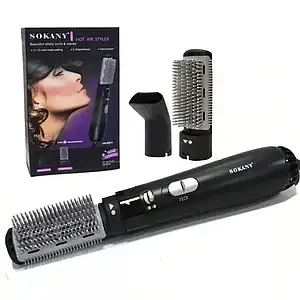 Фен-щітка HB-826-2 1000 Вт, 2 насадки, 3 швидкості, поворотний шнур 360°, петля для перенесення, зручне укладання Одеса - фото 5