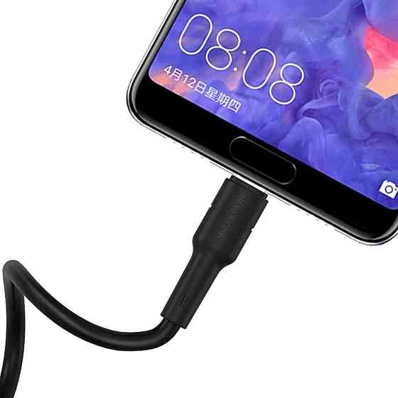 Кабель BOROFONE BX30 USB to Type-C, 3A, 1m, silicone, TPE connectors, Black Київ