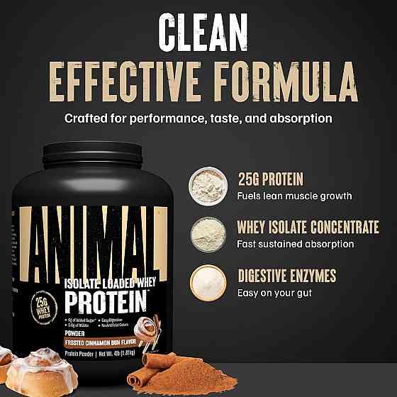 Протеин Universal Nutrition Animal Whey 1800 г, Frost Cinnamon Луцк