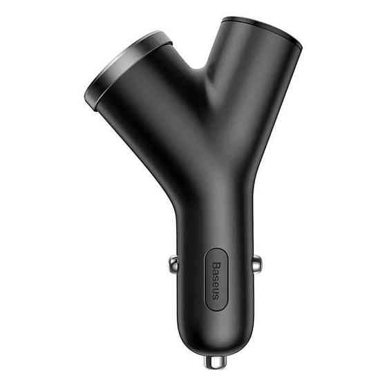 Автомобільний заряд Baseus Y-Type 3.4A 2USB + прикурювач CCALL-YX01 (Чорний) Миколаїв