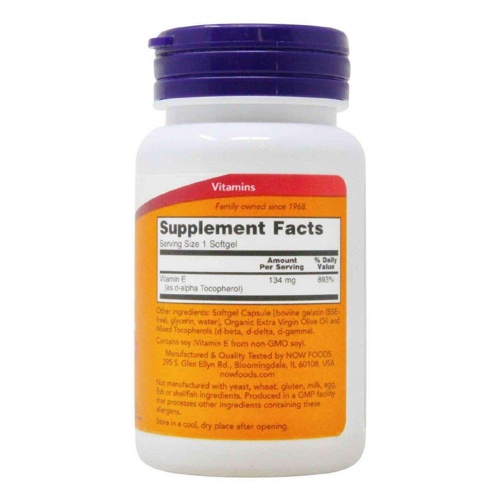 Витамин Е Now Foods E-200 134 мг 200 МЕ 100 гел капс Киев - изображение 2