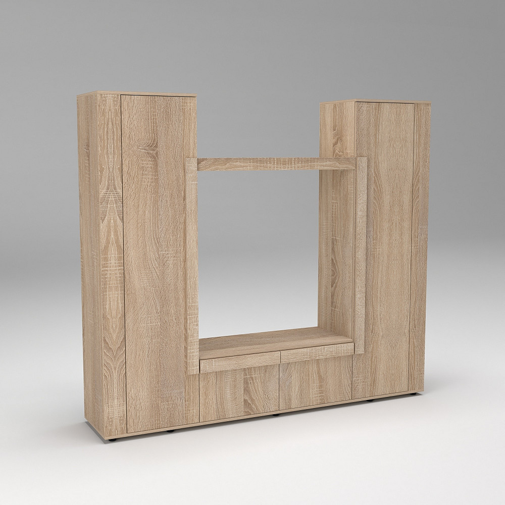 Стенка в гостиную под ТВ Эхо-4, Дуб Сонома, 2160х420х1850 Львов - изображение 3