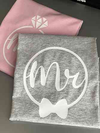 Парні футболки для хлопця та дівчини зі 100% Бавовна. MR\MRS Чернівці