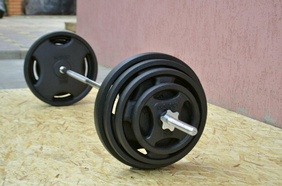 Набор 130 кг Штанга + W-образный гриф + Гантели наборные Гантели, гири, штанги и диски металлические блины Киев - изображение 6