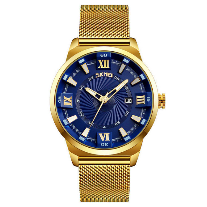 Часы мужские наручные Skmei 9166 Gold blue оригинал Винница - изображение 4