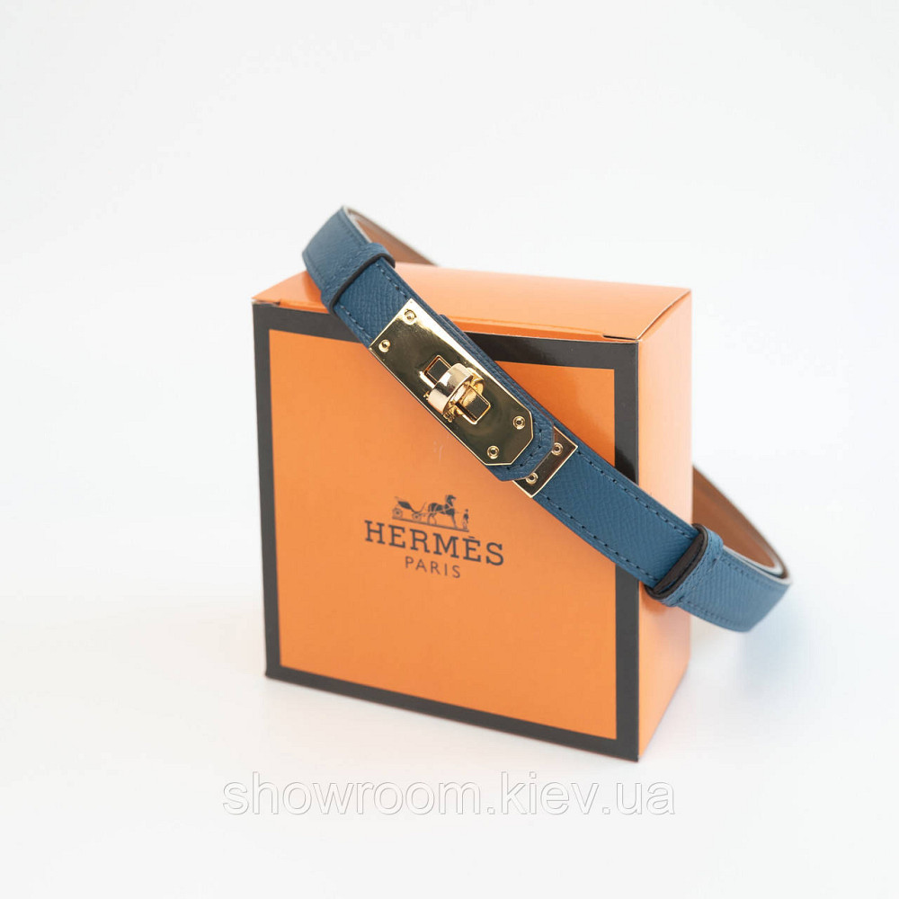Жіночий ремінь шкіряний Hermes Гермес (280-1) синій Київ - фото 6