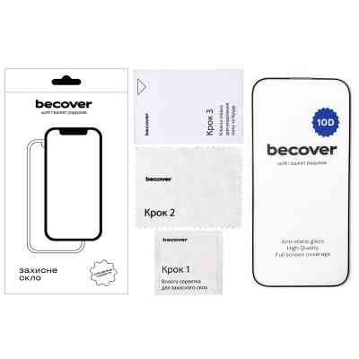 Стекло защитное BeCover Apple iPhone 16 Pro 10D Black (712323) Винница