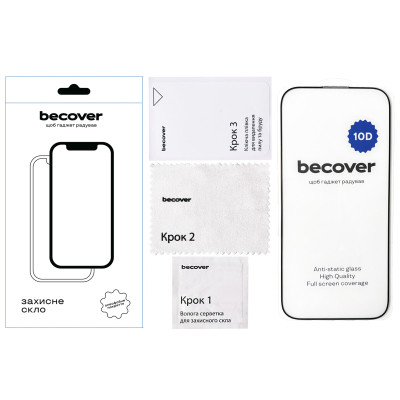 Стекло защитное BeCover Apple iPhone 16 Pro 10D Black (712323) Винница - изображение 3