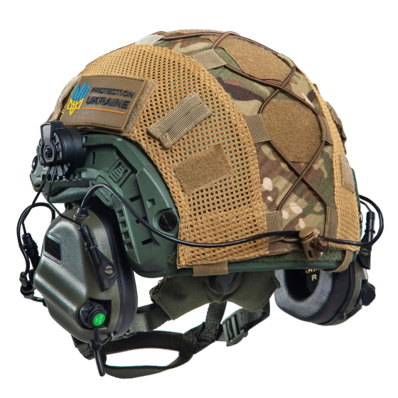 Комплект шлем Fast Team Wendy Helmet NIJ IIIA + наушники Earmor M32H MOD3 + кавер (Оливковый) размер Винница