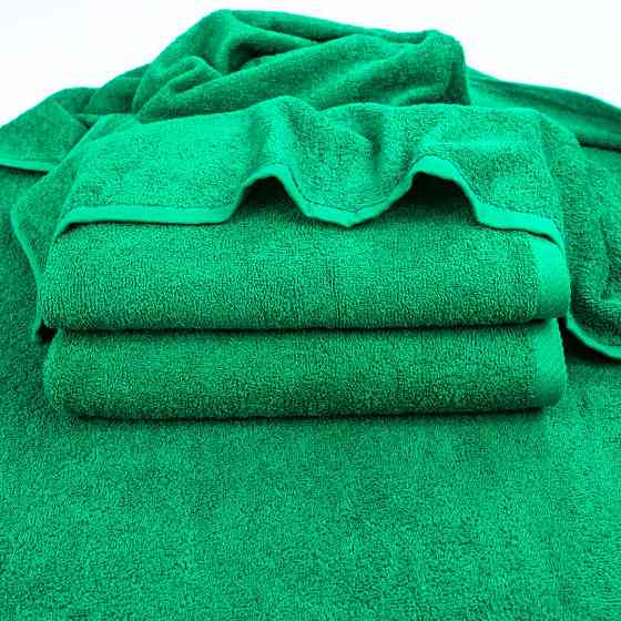 Набор махровых полотенец 3шт GM Textile 40х70см, 50х90см, 70х140см 400г/м2 (Зеленый) Сумы