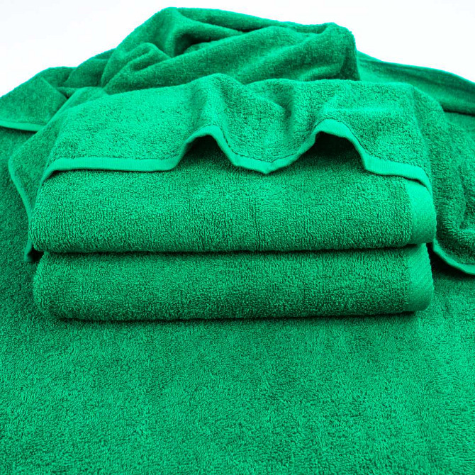 Набор махровых полотенец 3шт GM Textile 40х70см, 50х90см, 70х140см 400г/м2 (Зеленый) Сумы - изображение 3
