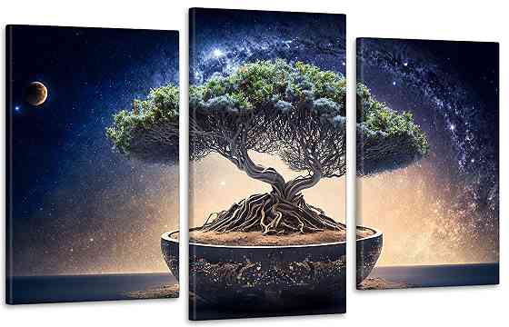 Модульная картина в гостиную / спальню Дерево Бонсай Art-698_3 100x150 см Киев