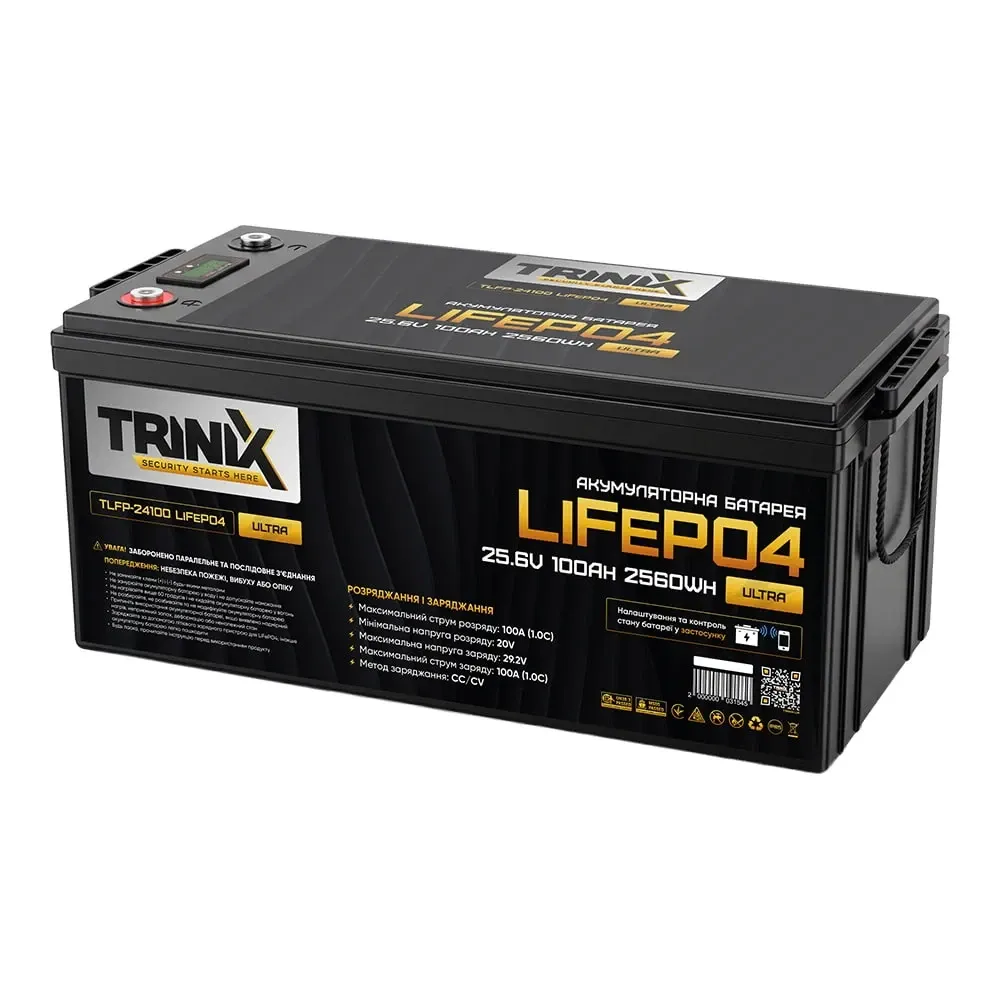 Акумуляторна батарея літій-залізо-фосфатна 25.6В 100А*год Trinix TLFP-24100 Ultra LiFePO4 з Bluetooth (Black) (44-00087) Киев - изображение 13