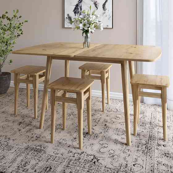 Дерев'яний розкладний обідній стіл LION Маямі-3 Дуб артизан 90х60/90х120 (LION-041267) ТОП Дніпро