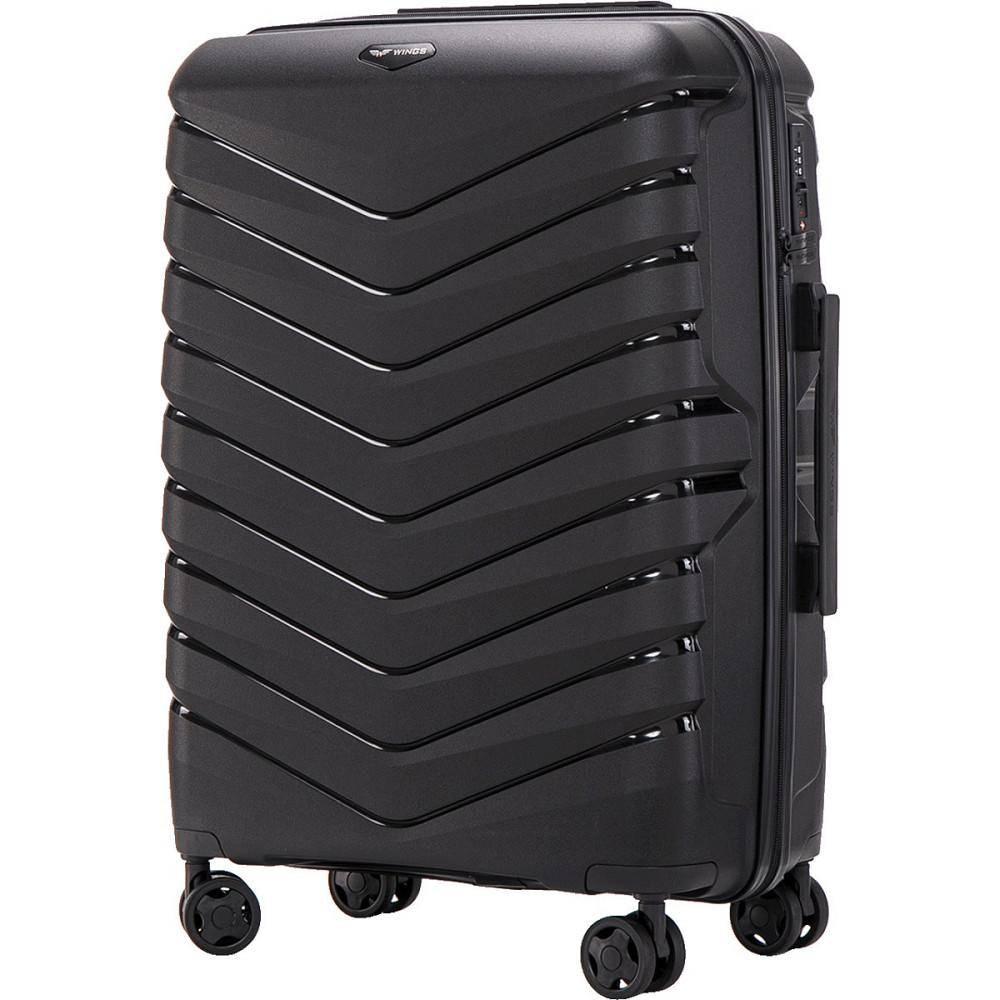 Валіза поліпропіленова WINGS PHX01 середня 65 см чорна Київ - фото 1