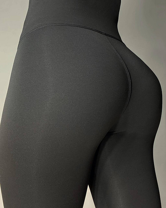 Лосины женские Yimeite 6601 дайвинг с широким поясом черные, черный, L Киев - изображение 8