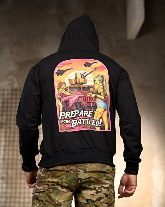 Милитари Худи Prepare for Battle black РП7392 Одесса - изображение 4