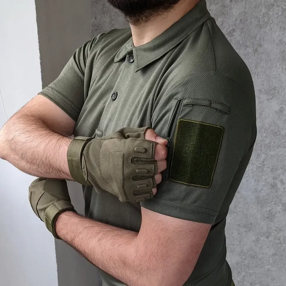 Футболка поло мужская с коротким рукавом тактическая, Поло с коротким рукавом для военных Хаки S Каменец-Подольский - изображение 7