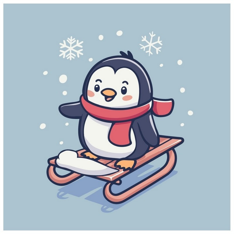 Картина за номерами "Малюк на санчатах" ©arttem_illustration 15614-AC 30х30 см Вінниця - фото 1