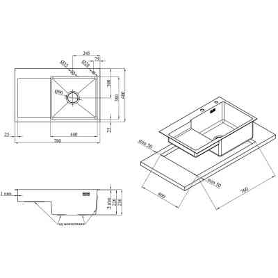 Мийка кухонна Kroner Geburstet-7848RHM (CV030022) Вінниця