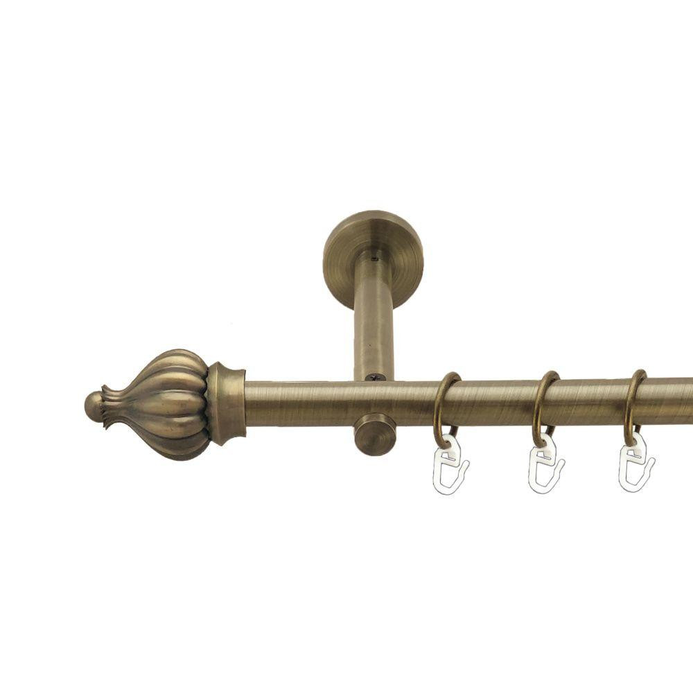 Карниз Orvit Таджа металевий однорядний циліндр+профіль (16 см) гладка труба кільце металеве Антик 19 мм 240 см (00-00017523) Львів - фото 1