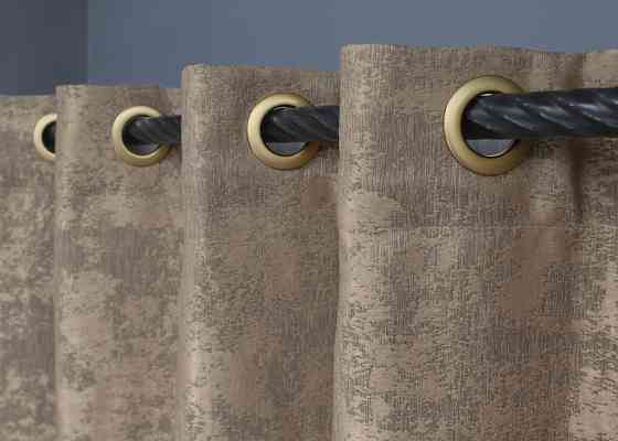 Комплект штор на люверсах VR-Textil Жаккард Sultan XO № 1680ш 150х250 см 2 шт Темно-бежевый (37-0195) Киев