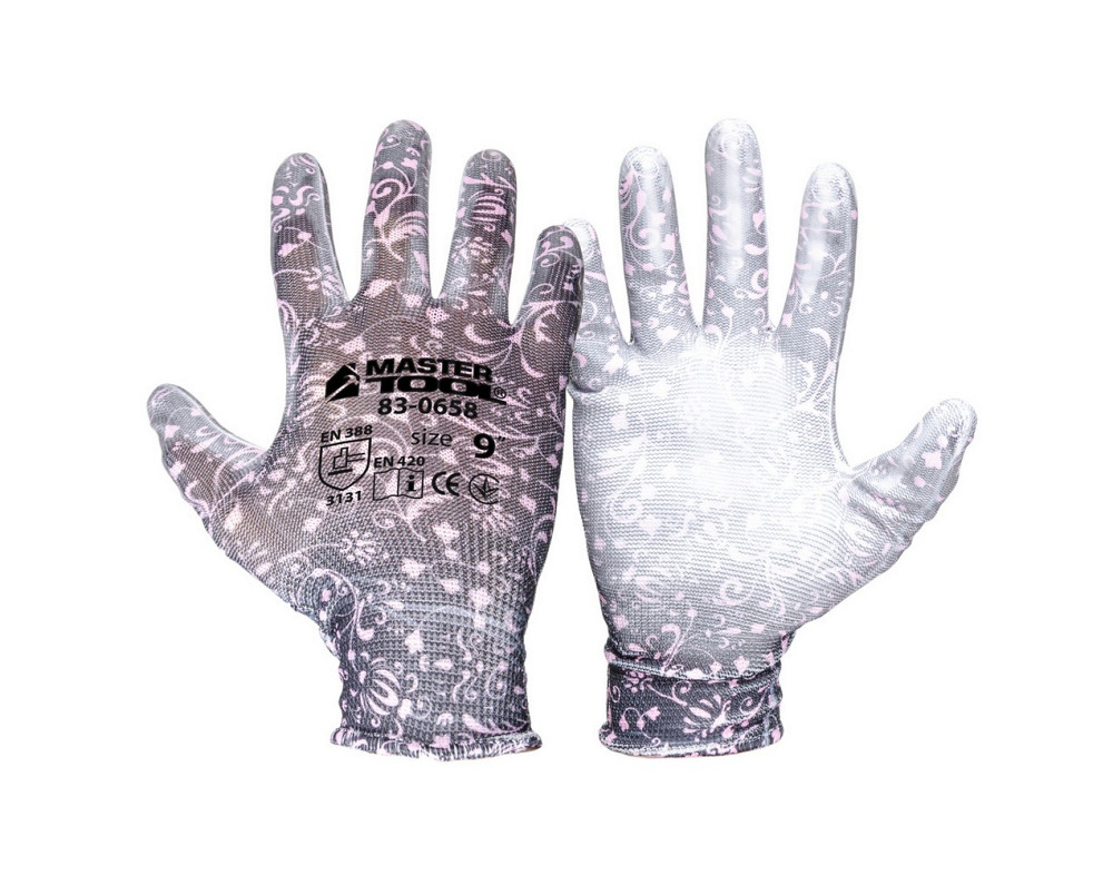 MASTERTOOL Рукавички безшовні трикотажні MASTERTOOL "Орхідея" з поліуретановим покриттям долоні Коломия - фото 3