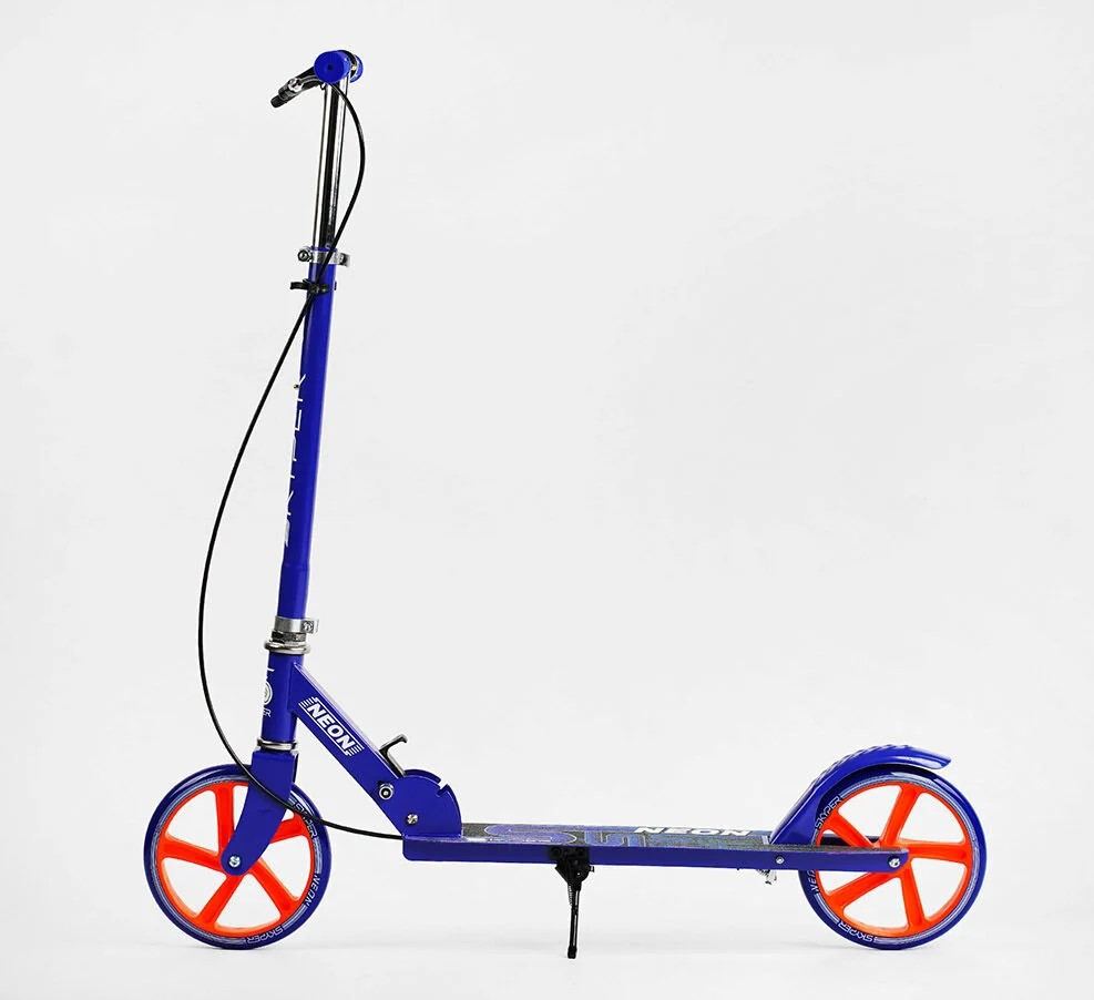 Самокат двоколісний Skyper Neon сталева рама ручне гальмо Синій (N-41417) Чернігів - фото 4