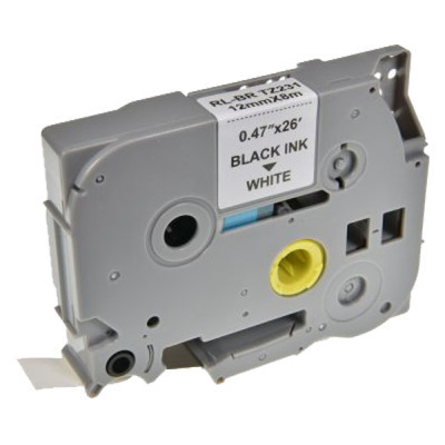 Стрічка для принтера етикеток UKRMARK RL-B-T231P-BK/WT, аналог TZE231. 12 мм х 8 м (900242) Вінниця - фото 1