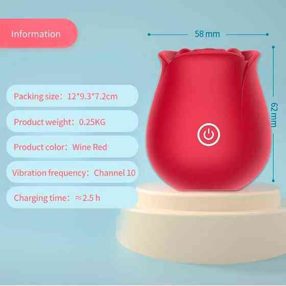 Кліторальний вакуумний вібратор Red Rose червоний Вінниця