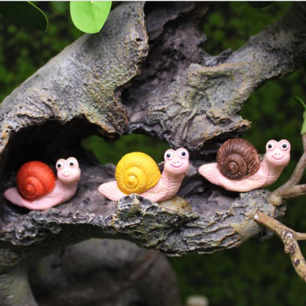 Декоративные фигурки Веселые Улитки для мини-сада, флорариума, моссариума, вазона, микроландшафта Желтый Одесса - изображение 1