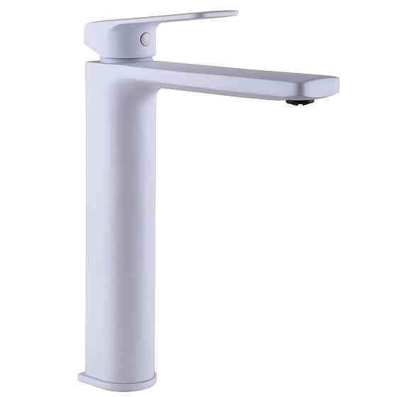 Змішувач для умивальника TOPAZ ODISS TO 18203-H52-WW високий, Білий Мат.,шланги TAQ-M1055,D25 Тернопіль