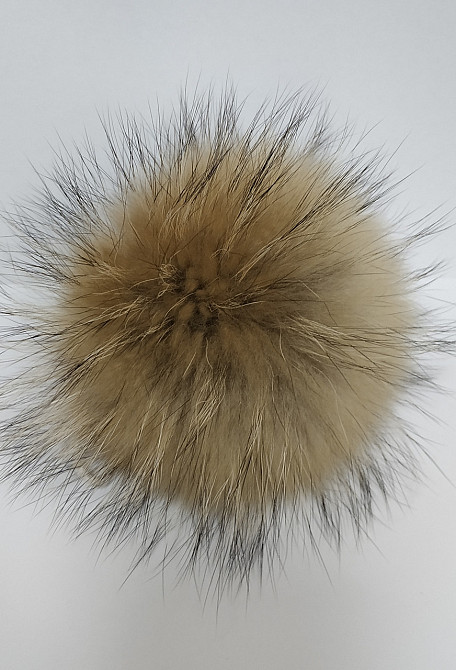 Помпон меховой на шапку енотовый 18-20см Харьков - изображение 4