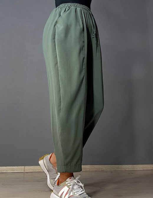 Брюки жіночі Mix Ray 4307 МОМ з резинкою та шнурком на талії, хакі, L Київ - фото 10