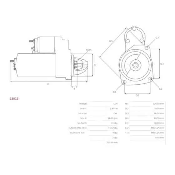 Стартер Berlingo, Jumpy, Peugeot Expert, Partner 1.5, 1.6 HDI (2007-) (1.4кВт, 11 зуб) AS-PL Citroen Мукачево