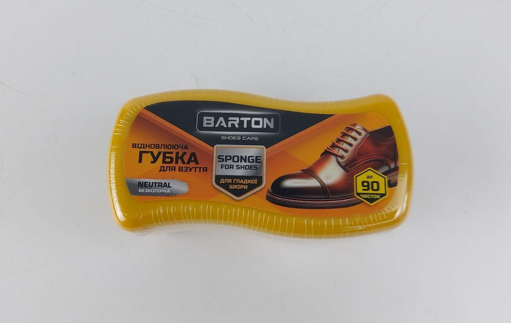 Губка відновлювальна хвиля для взуття з гладкої шкіри безбарвна, ТМ Barton (1 шт.) Харків - фото 1